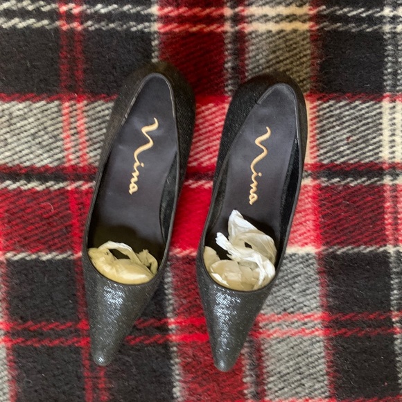 Nina Black Sparkly Pointed Heels - Picture 5 of 5